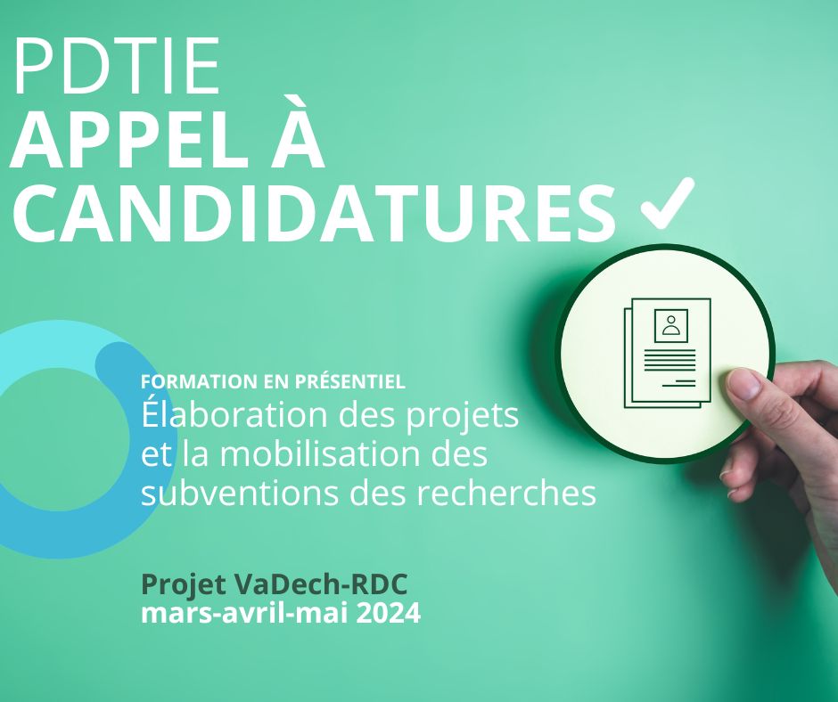 PDTIE – Call for applications: Training in DRC